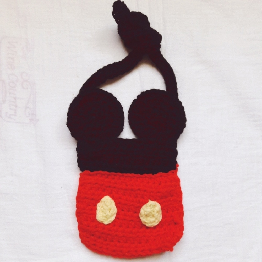 X-Small Mickey Mouse Handmade Purse Knit Crochet